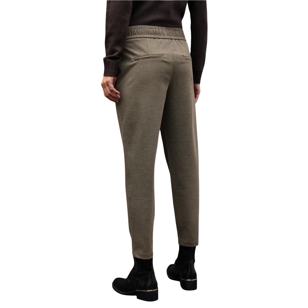 Street One Brown Polyester Casual Pants