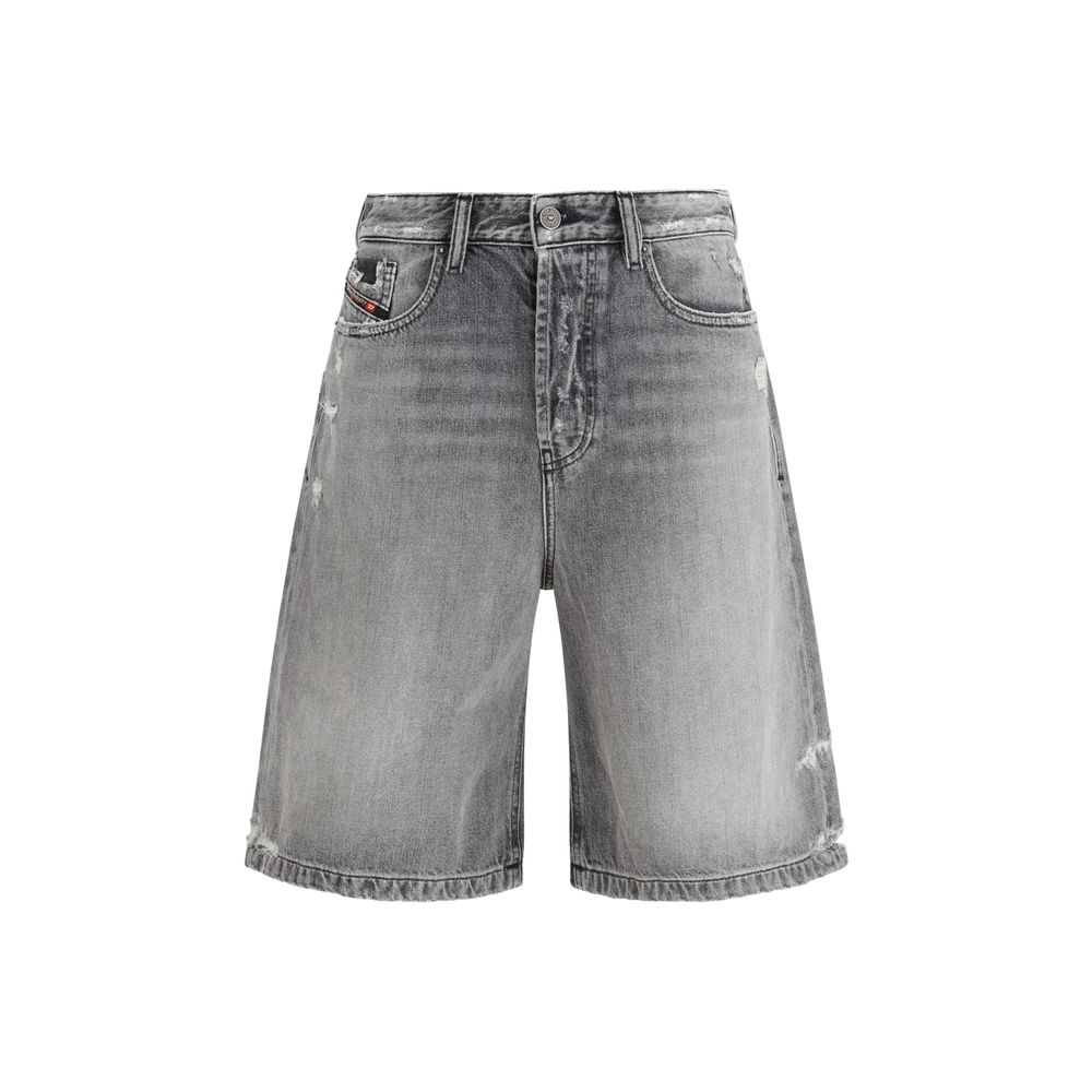 Diesel Gray Cotton Bermuda Shorts