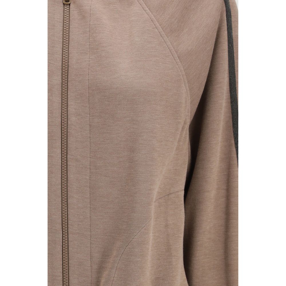 Brunello Cucinelli Brown Silk Sweatshirt