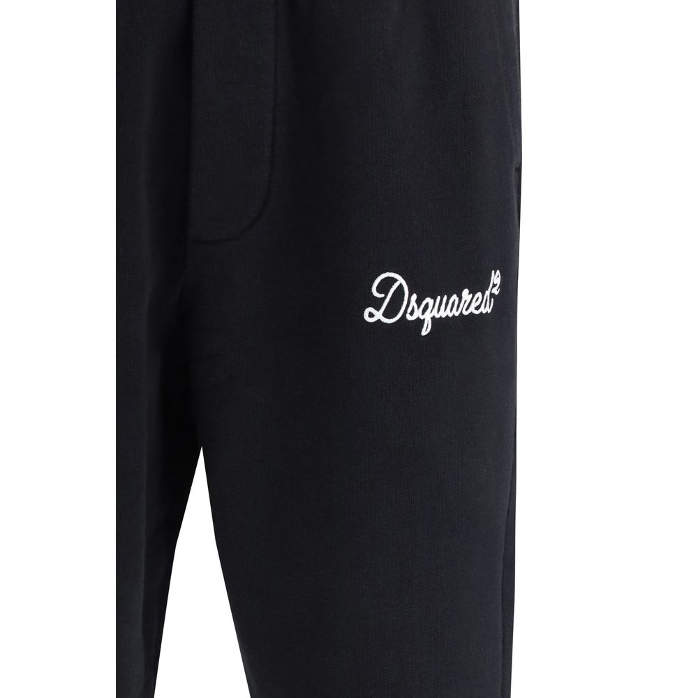 Dsquared² Black Cotton Joggers (Workout Pants)