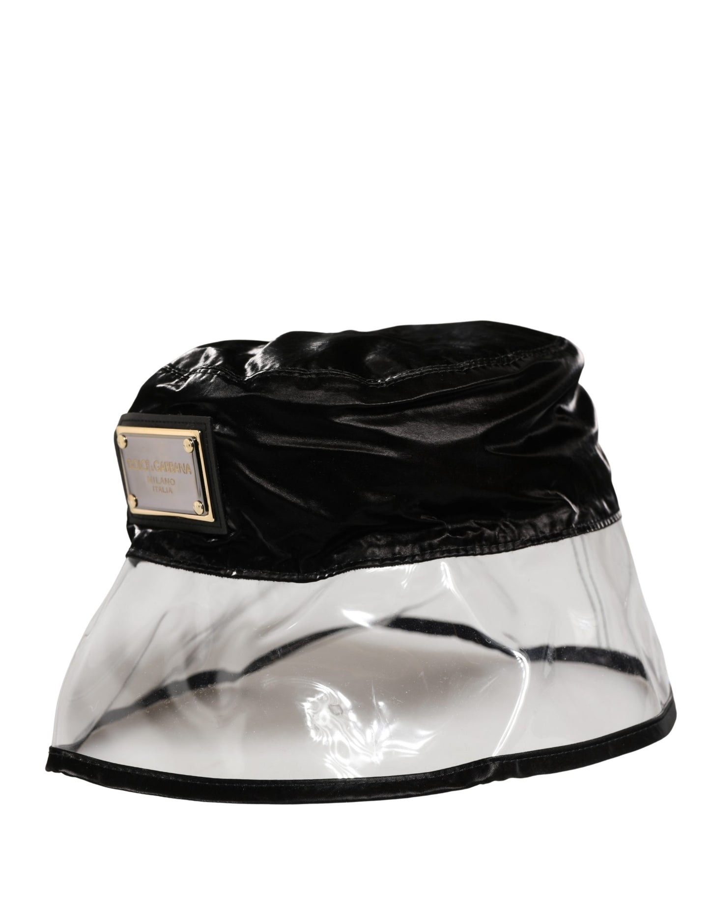 Dolce & Gabbana Black Nylon Plastic Fisherman Bucket Capello Hat
