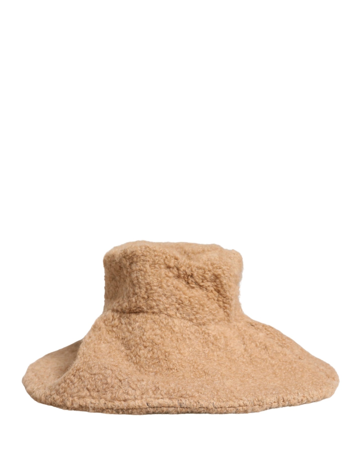 Dolce & Gabbana Beige Virgin Wool Fur Women Knitted Capello Hat