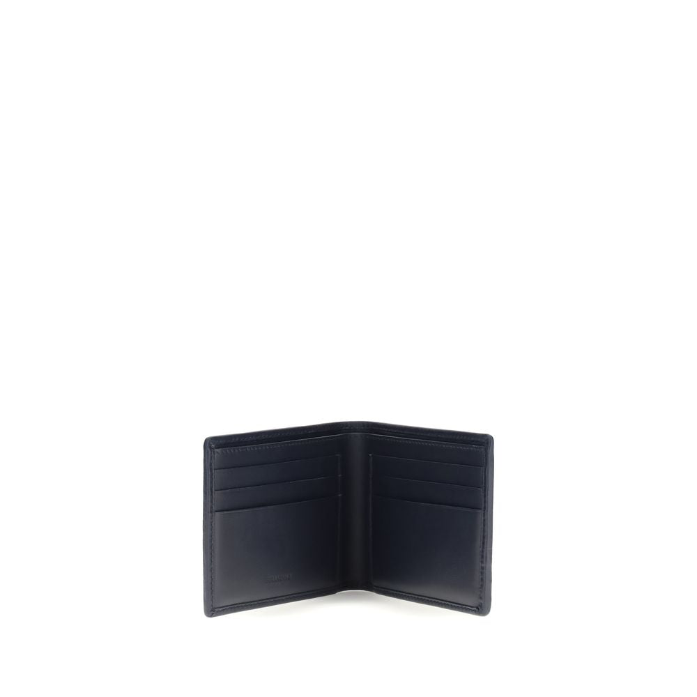 Ferragamo Gray Calf Leather Bos Taurus Wallet