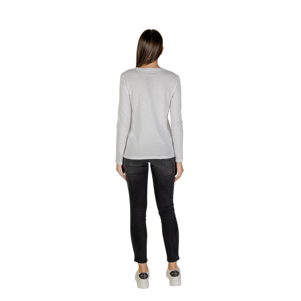 Armani Exchange White Cotton Long Sleeve T-Shirt