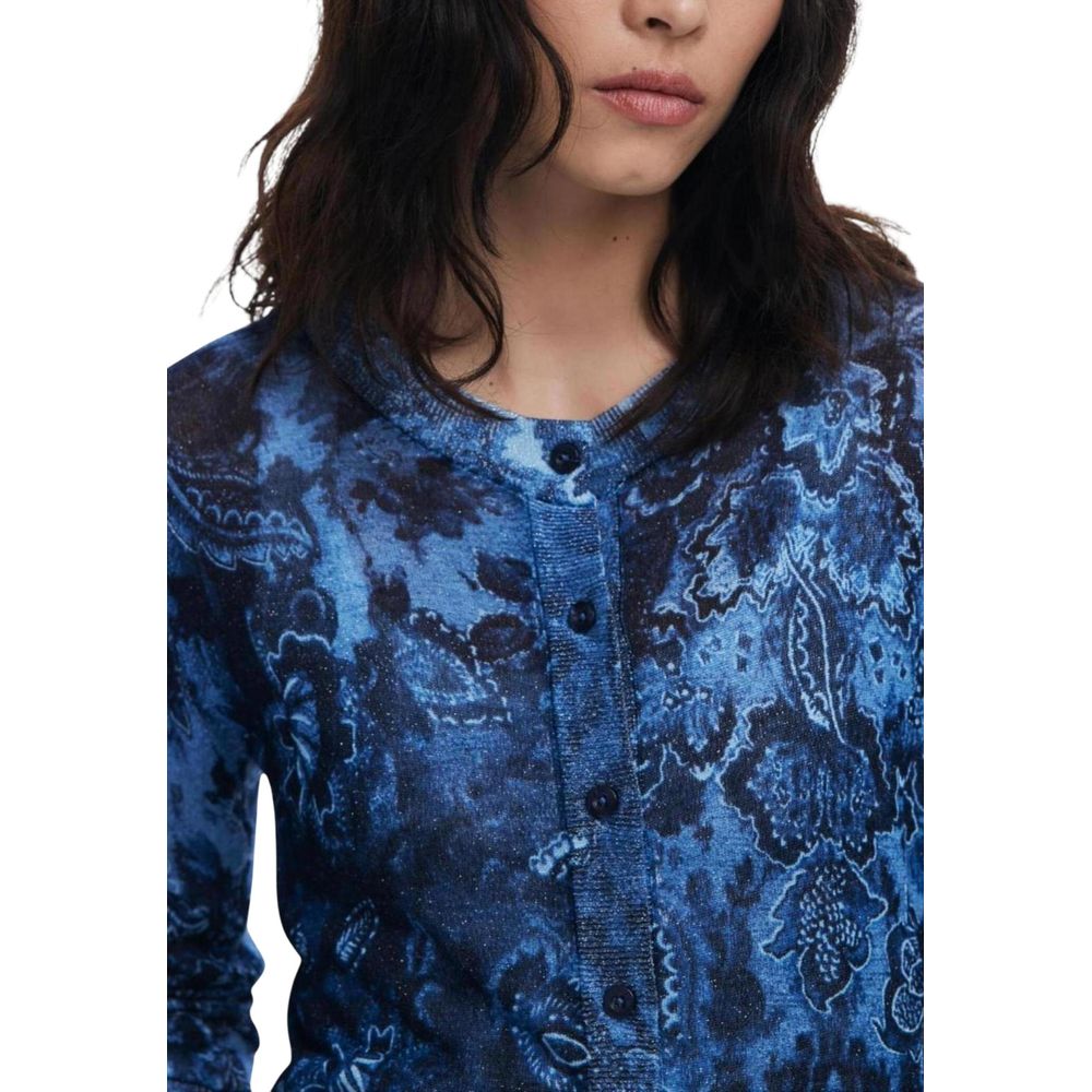 Desigual Blue Viscose Cardigan