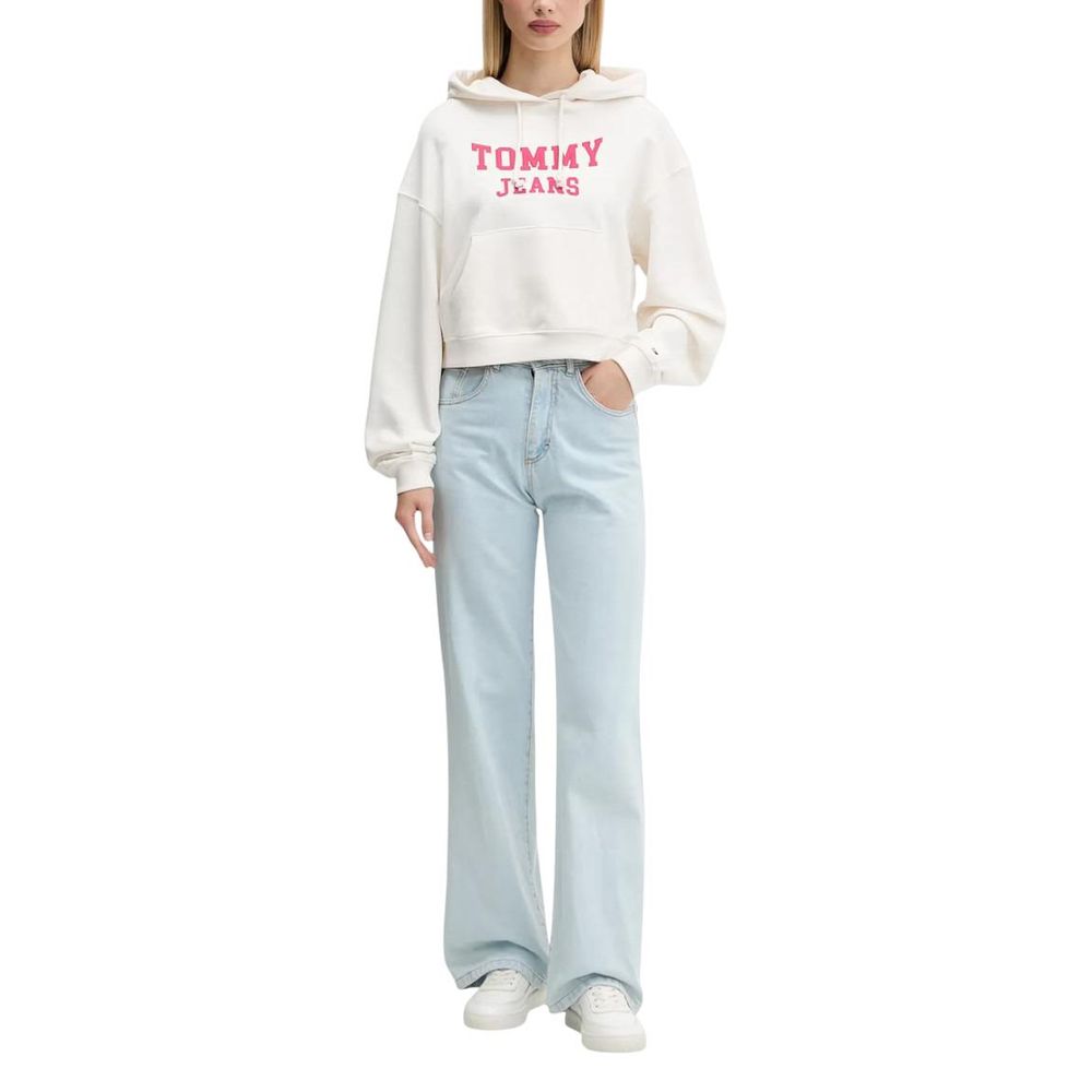 Tommy Hilfiger Jeans Cream Recycled Cotton Hoodie