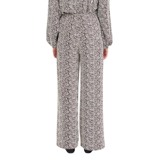 ICHI Brown Polyester Casual Pants