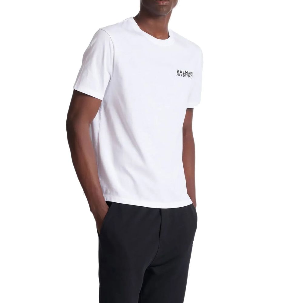 Balmain White Cotton T-Shirt