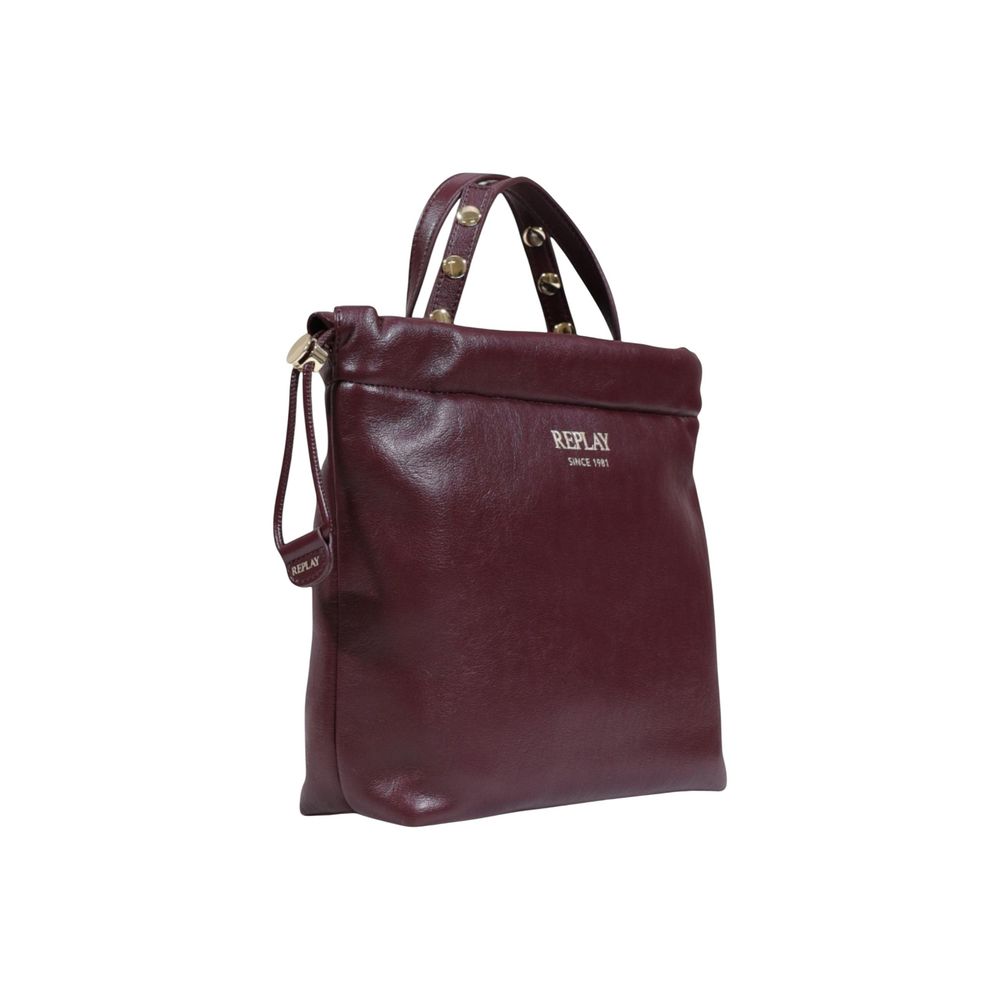 Replay Bordeaux Polyester Handbag
