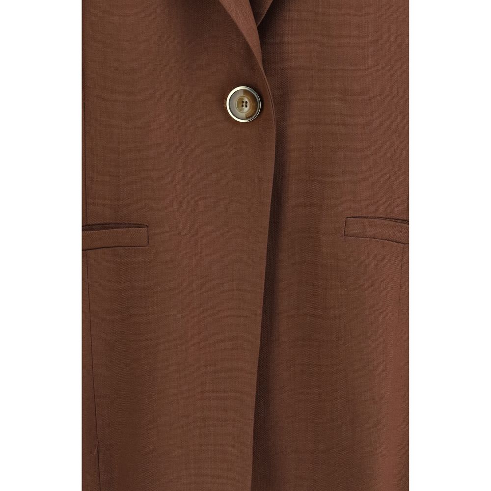 PINKO Brown Viscose Sleveless Jacket