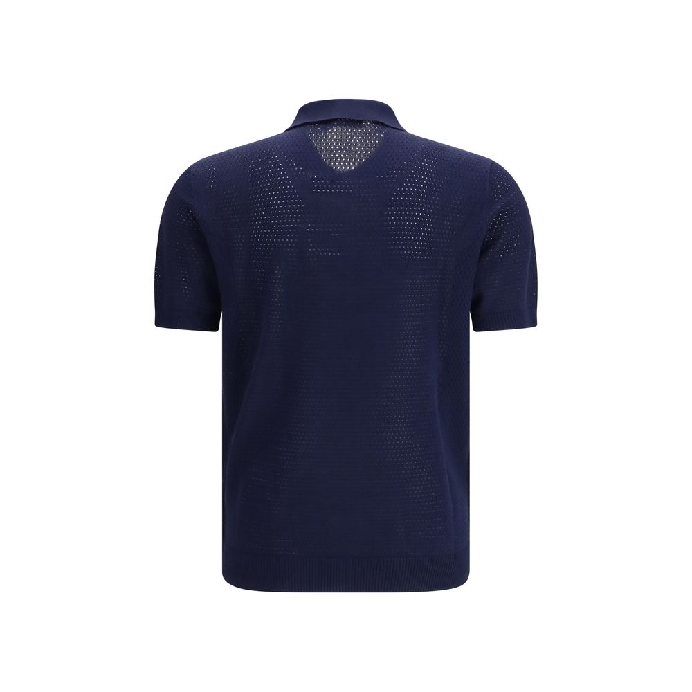 Roberto Collina Blue Cotton Polo Shirt