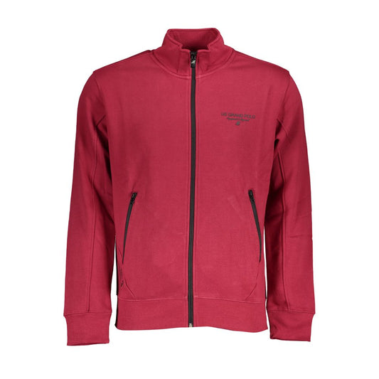 U.S. Grand Red Cotton Men Sweatshirt