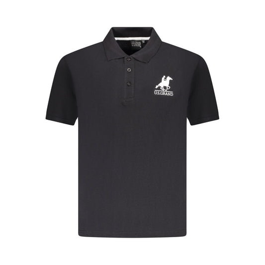 U.S. Grand Polo Black Cotton Men Polo
