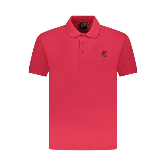 U.S. Grand Red Cotton Men Polo Shirt