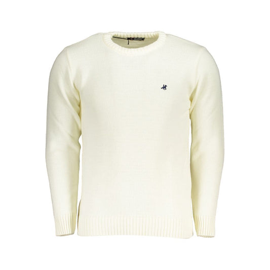 U.S. Grand White Acrylic Men Sweater