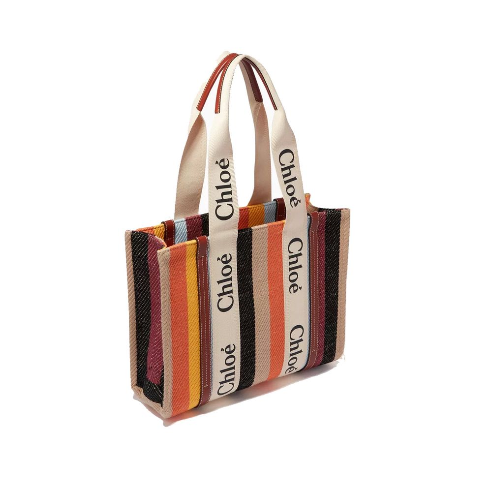 Chloé Beige Linen Tote Bag