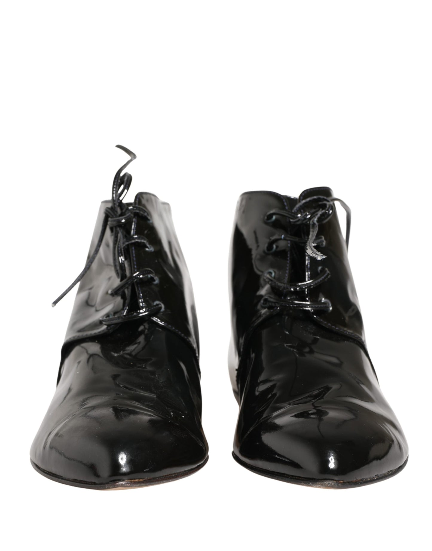 Dolce & Gabbana Black Leather AnkleBoots Shoes