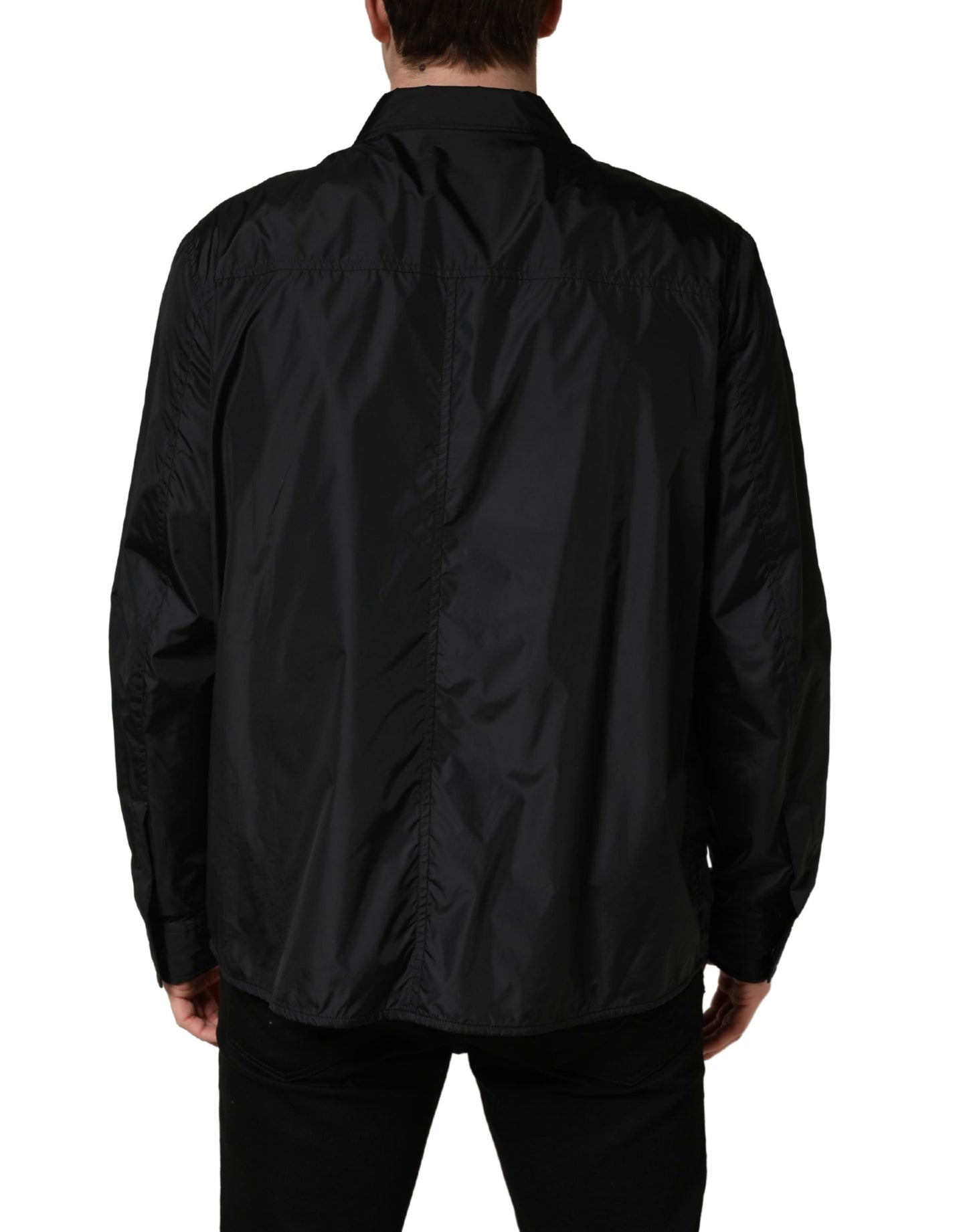 Dolce & Gabbana Black Logo Plaque Long Sleeves Shirt Jacket