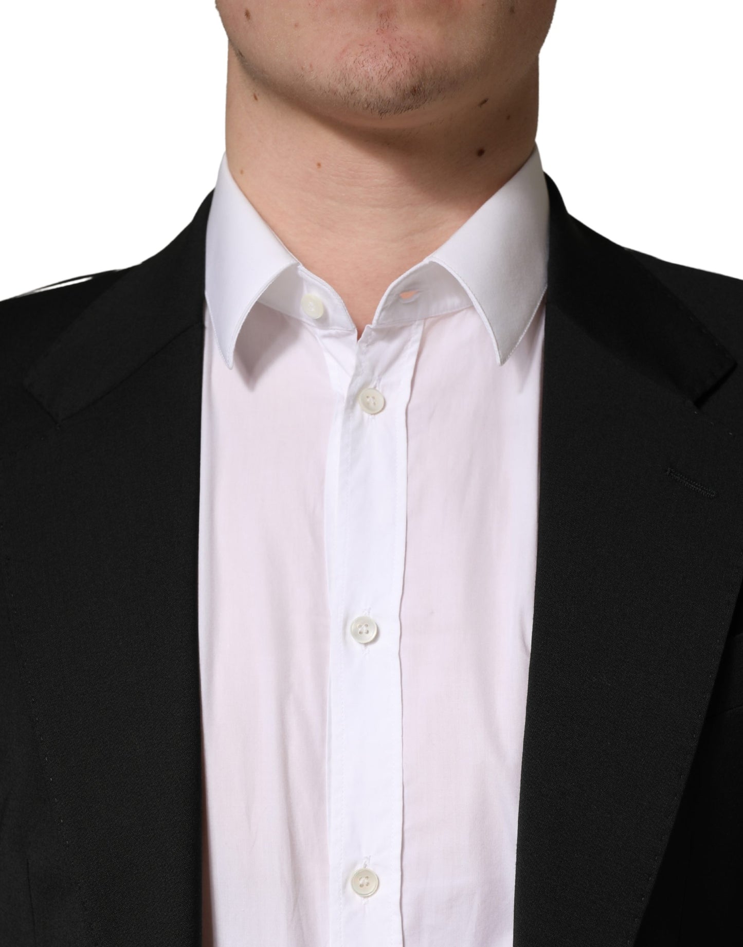 Dolce & Gabbana Black Polyester 2 Buttons Men Suit Jacket