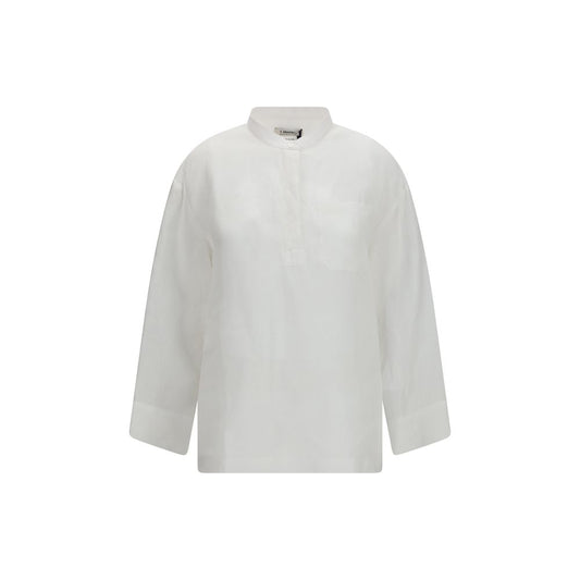 'S Max Mara White Linen Dress Shirt
