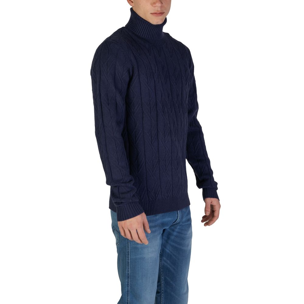 In My Hood Blue Polyester Turtleneck