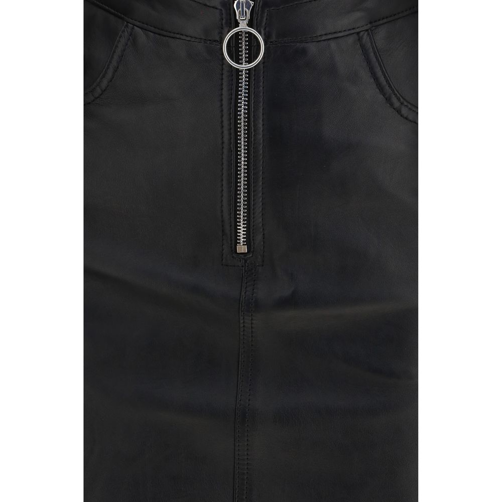 Fiorucci Black Lamb Leather Mini Skirt