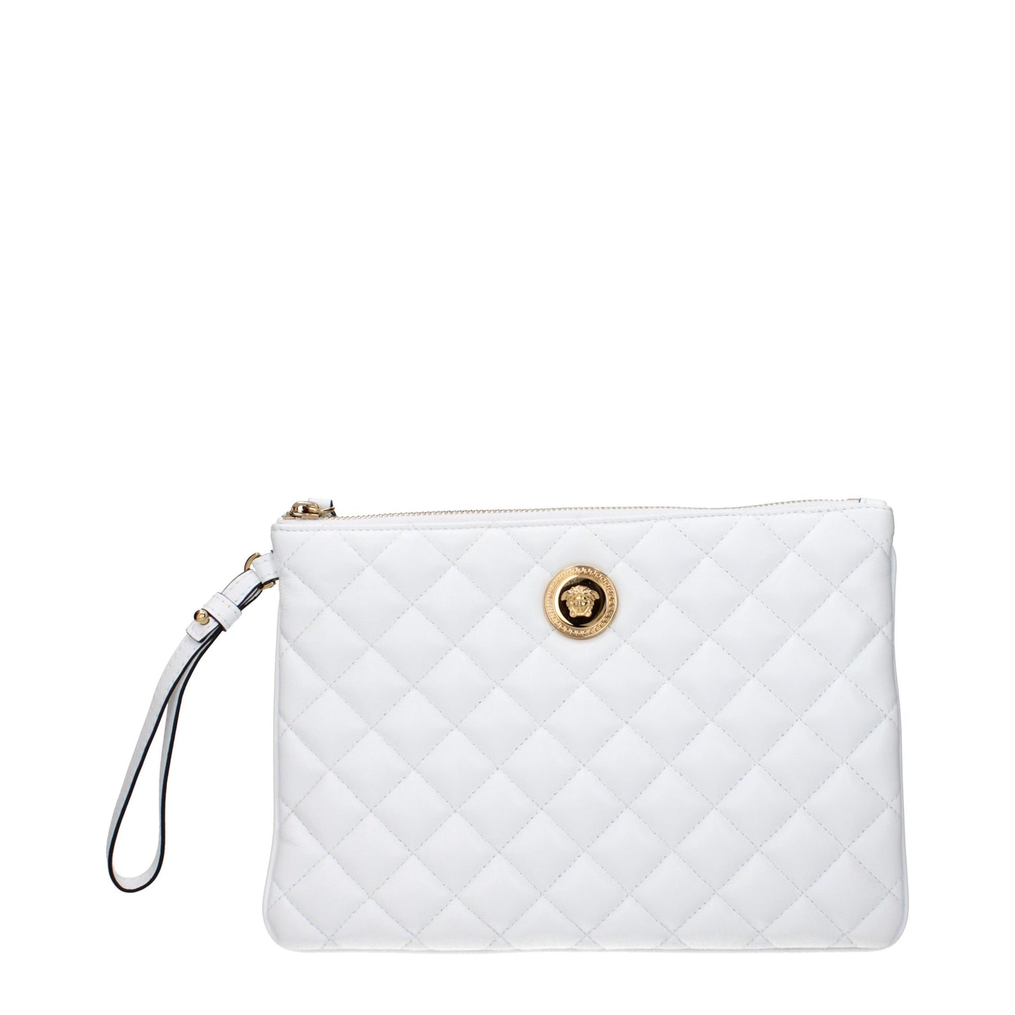 Versace White Leather Clutch Bag