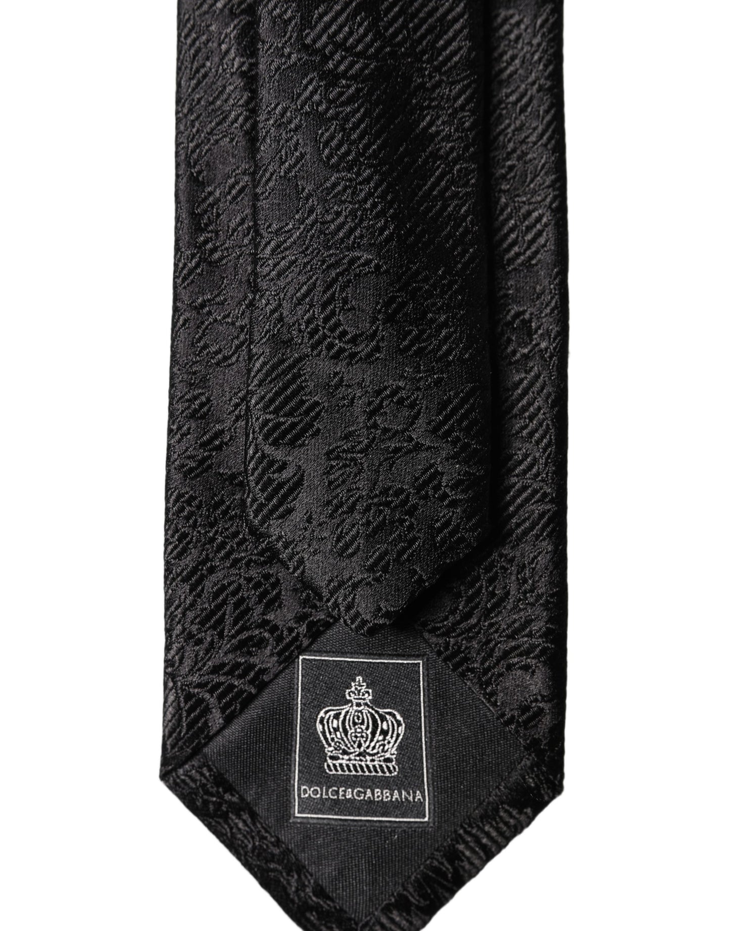 Dolce & Gabbana Black Floral Fantasy Silk Adjustable Men Tied Necktie Tie