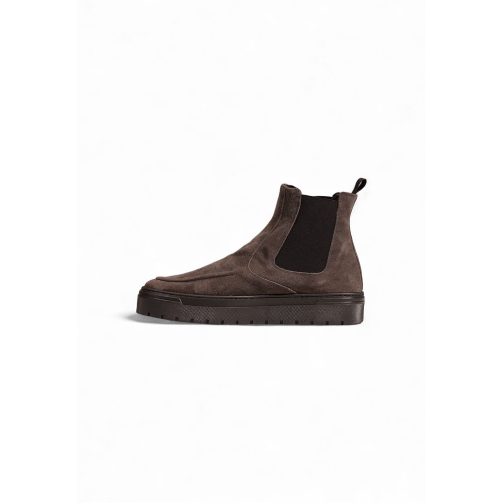 Antony Morato Gray Suede Leather Chelsea Boots