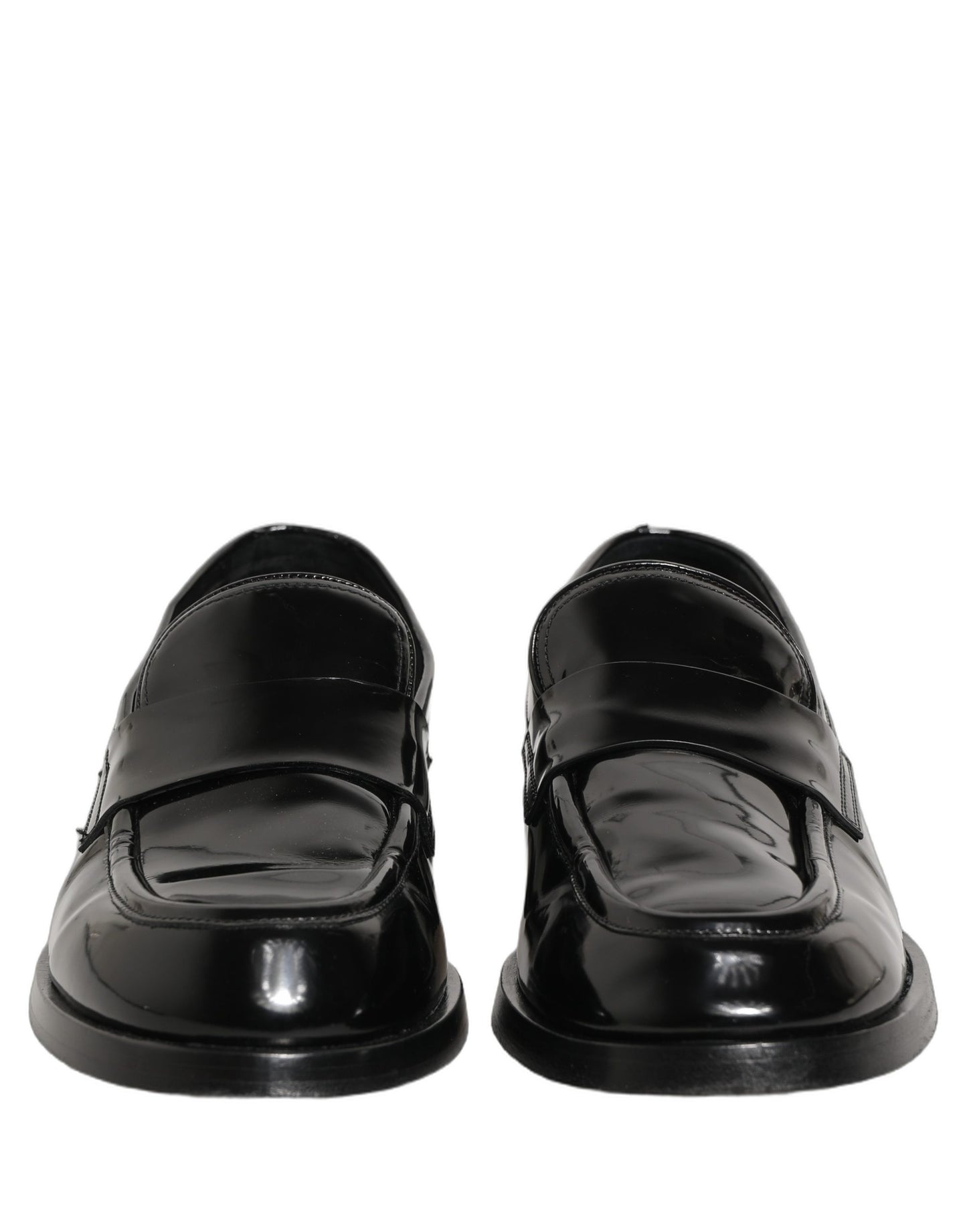 Dolce & Gabbana Black Leather Formal Men Dress Loafers Shoes