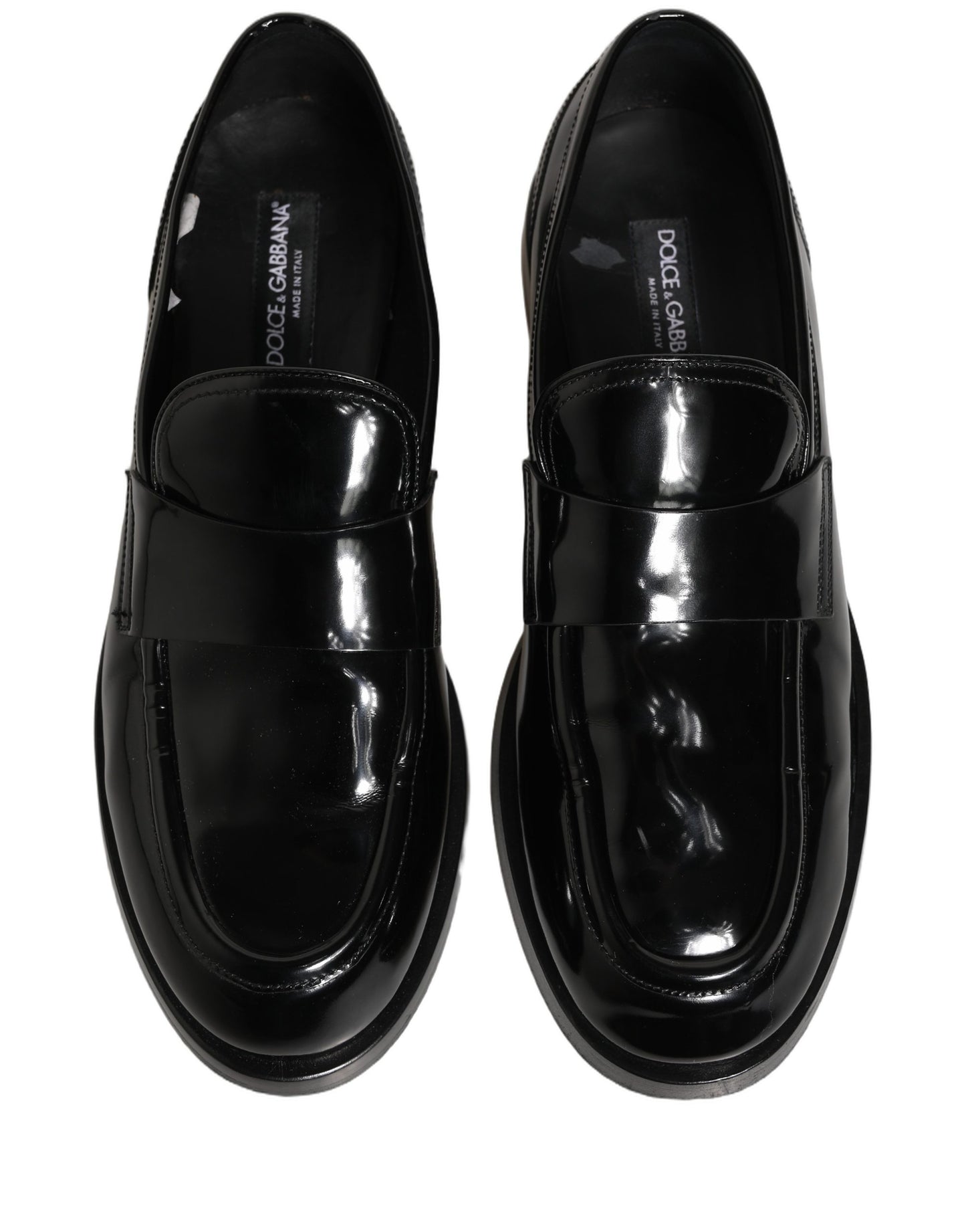 Dolce & Gabbana Black Leather Formal Men Dress Loafers Shoes