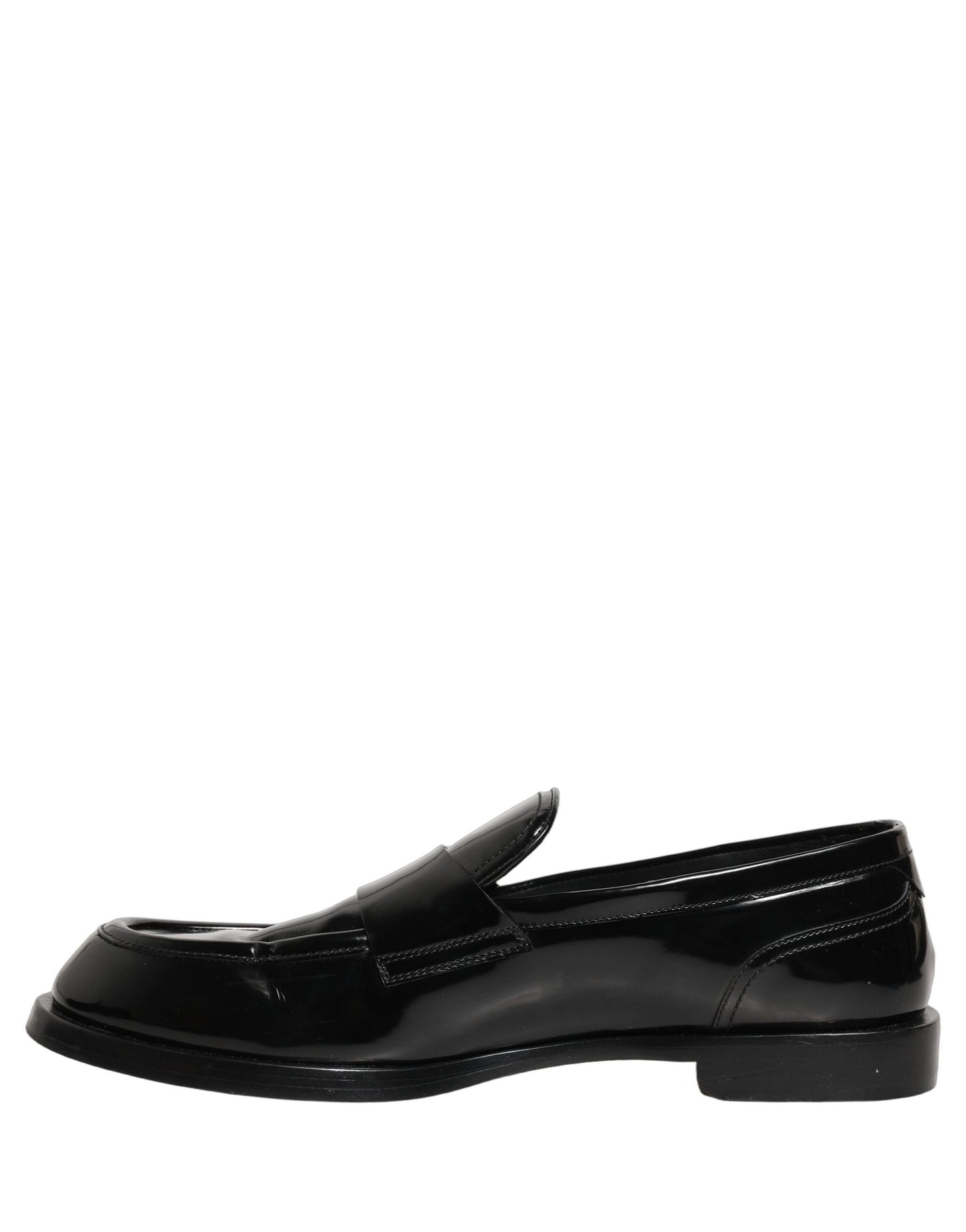 Dolce & Gabbana Black Leather Formal Men Dress Loafers Shoes
