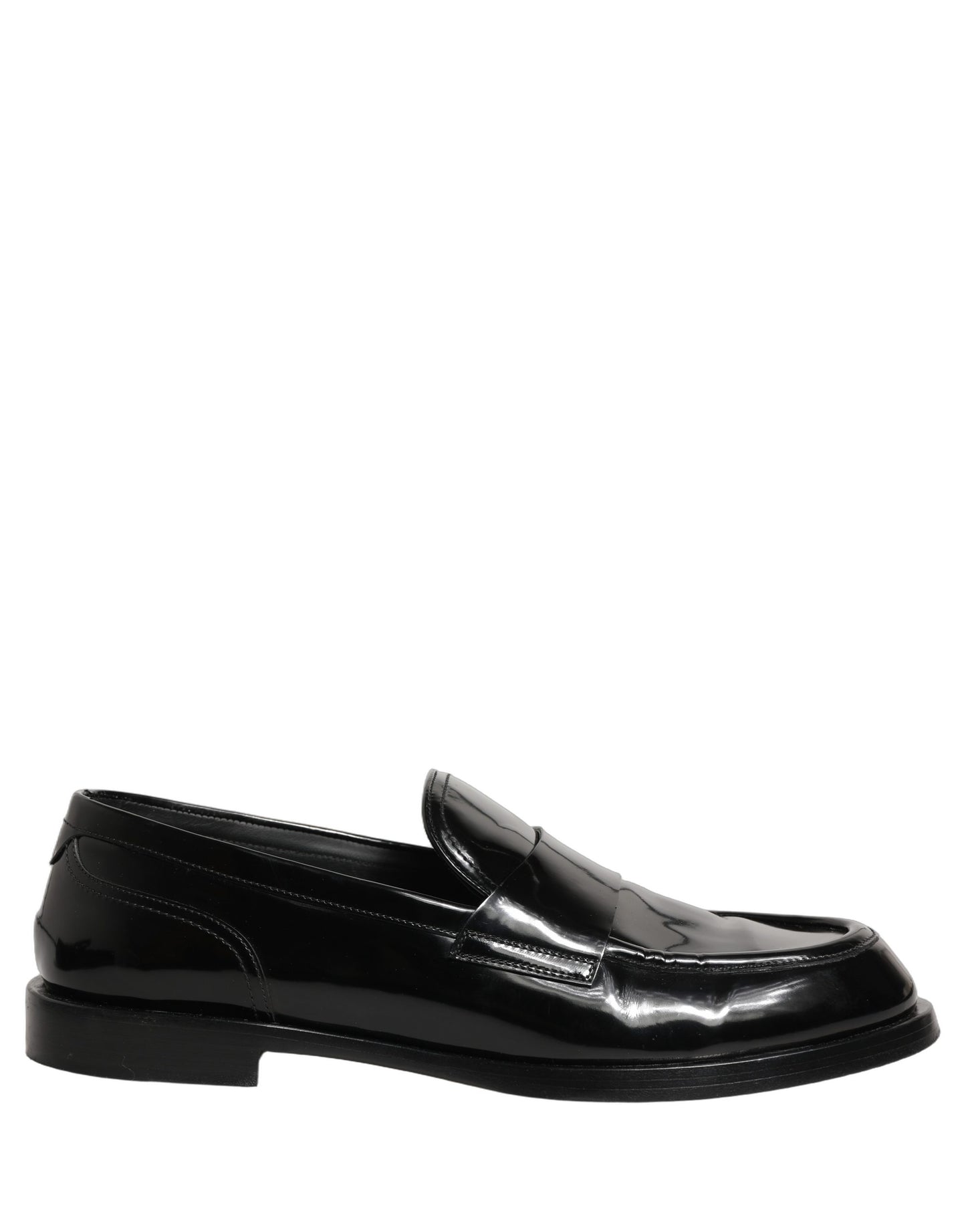 Dolce & Gabbana Black Leather Formal Men Dress Loafers Shoes