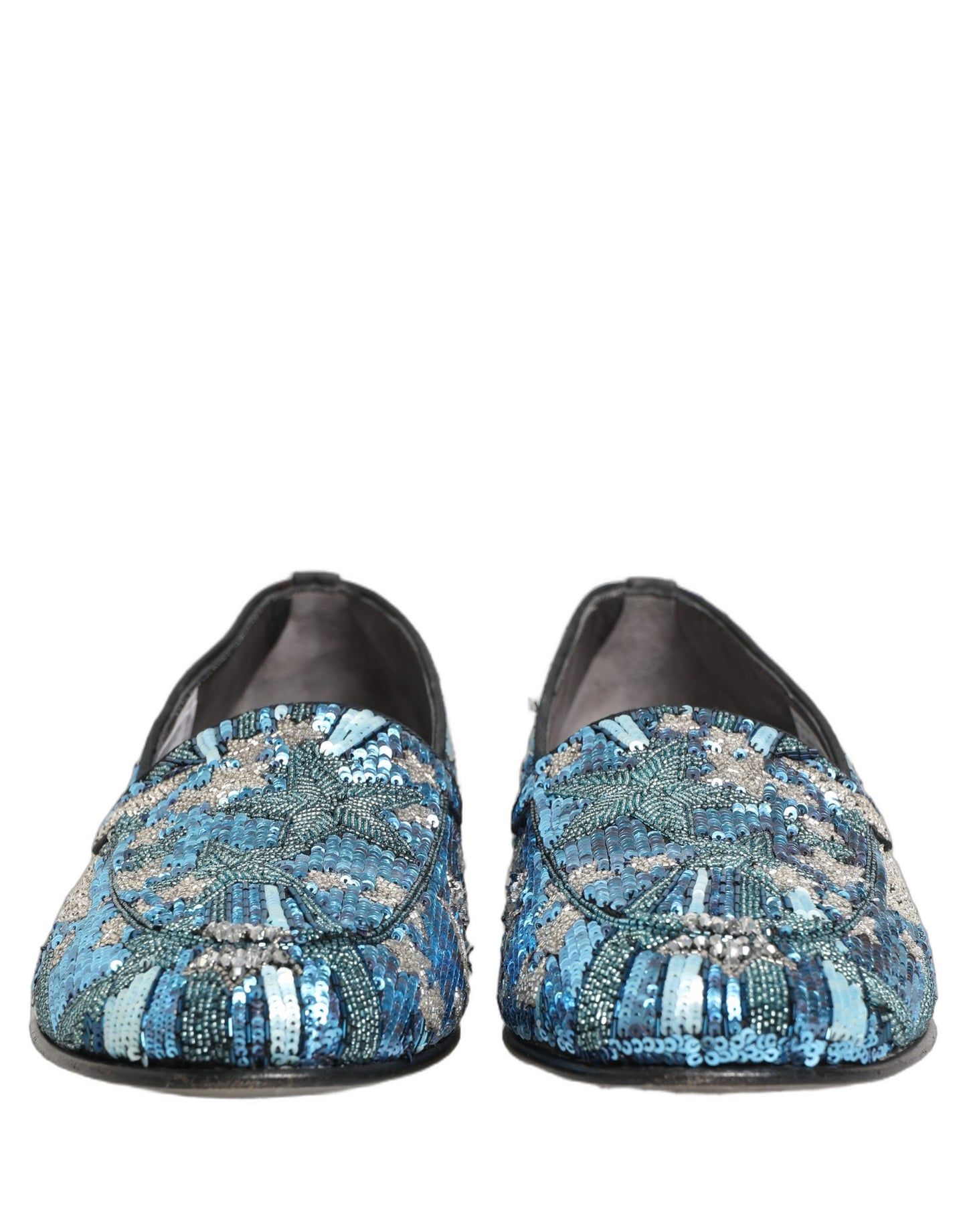 Dolce & Gabbana Multicolor Embroidered Sequin Loafers Shoes