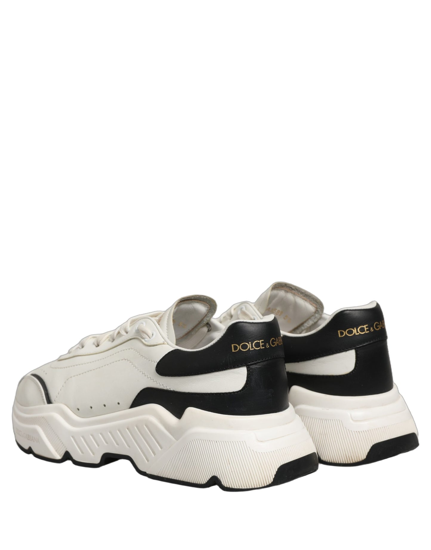 Dolce & Gabbana White Black Daymaster Low Top Men Sneakers Shoes