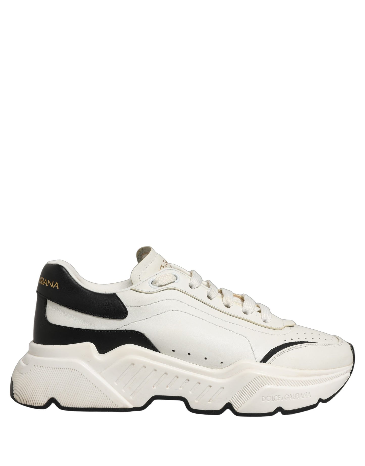 Dolce & Gabbana White Black Daymaster Low Top Men Sneakers Shoes