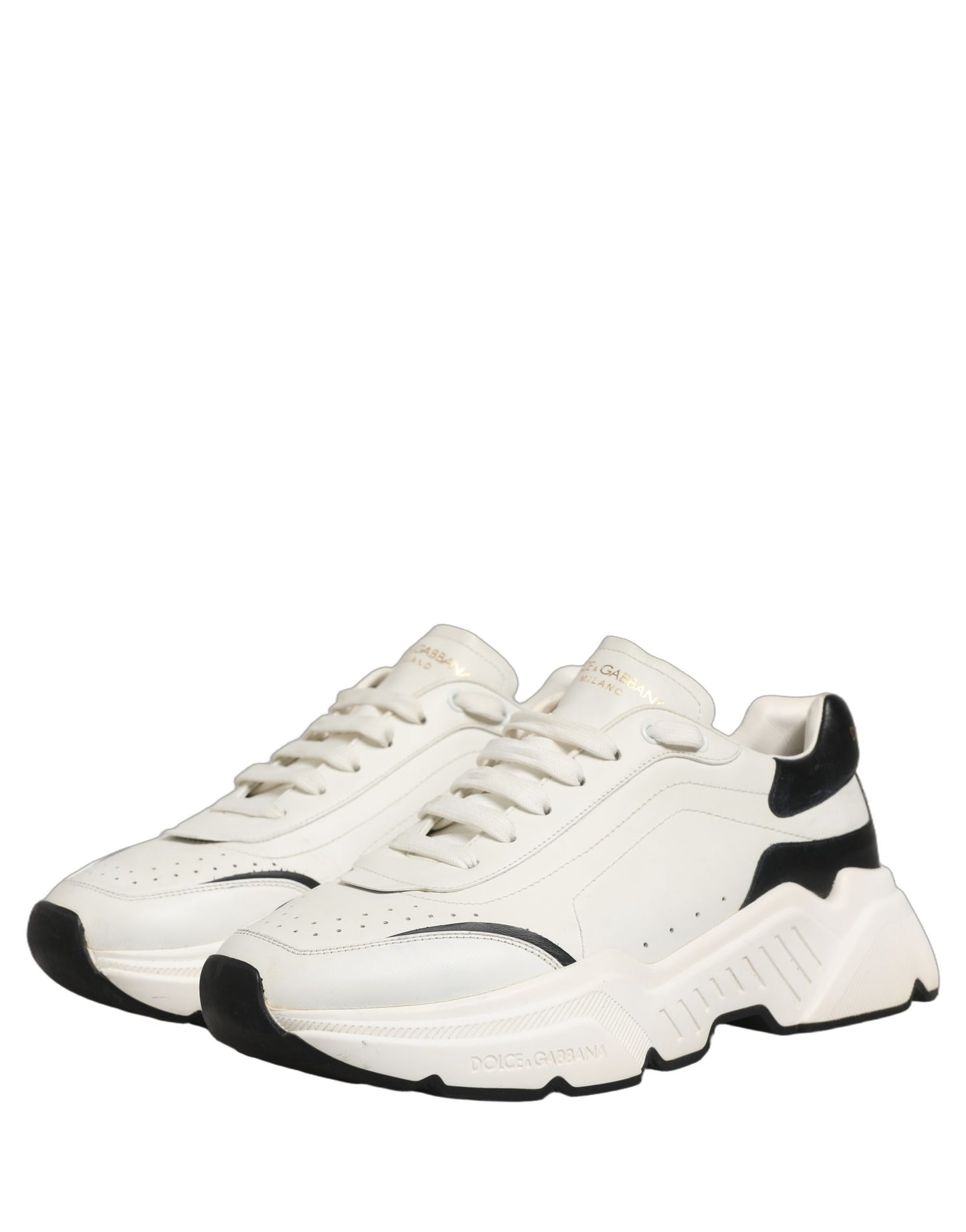 Dolce & Gabbana White Black Daymaster Low Top Sneakers Shoes