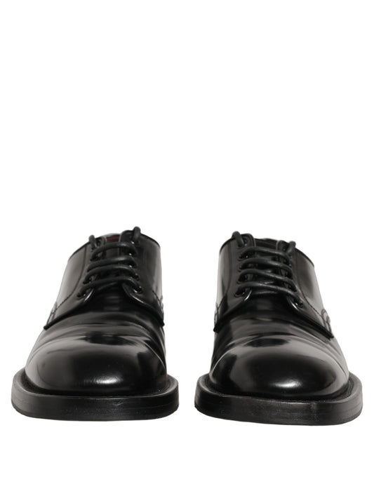 Dolce & Gabbana Black Leather Lace Up Derby Dress Men Shoes