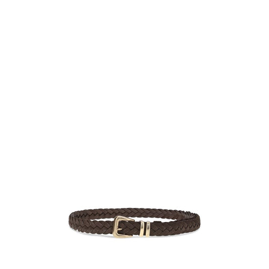 Brunello Cucinelli Brown Calf Leather Bos Taurus Belt