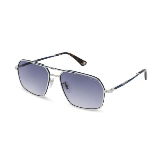 Police Gray Metal Sunglasses