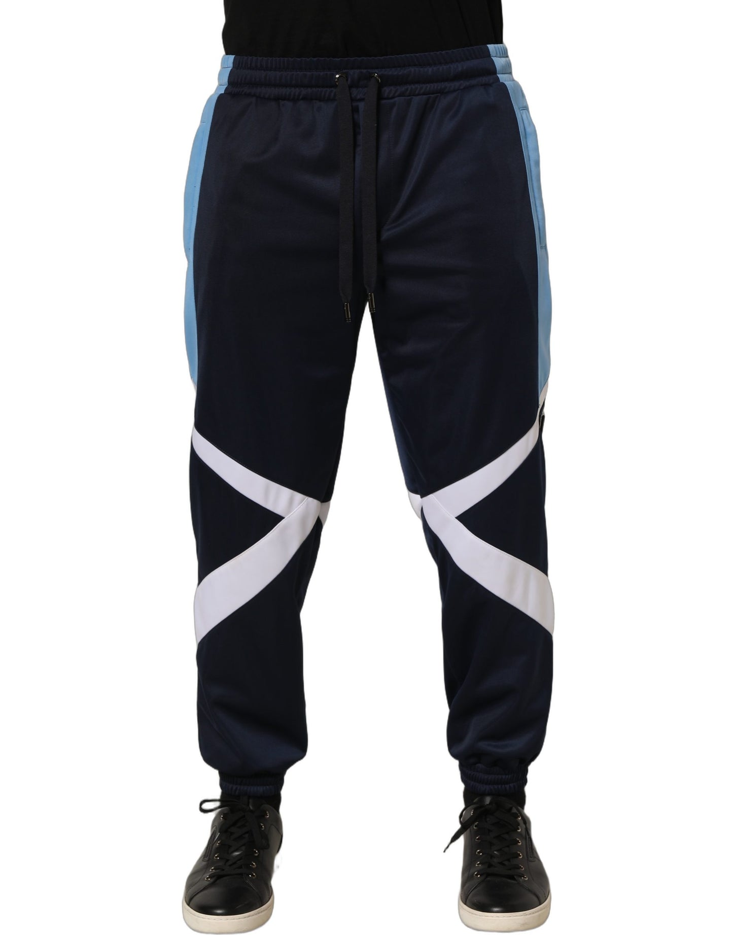 Dolce & Gabbana Blue White Drawstring Jogger Sweatpants Pants