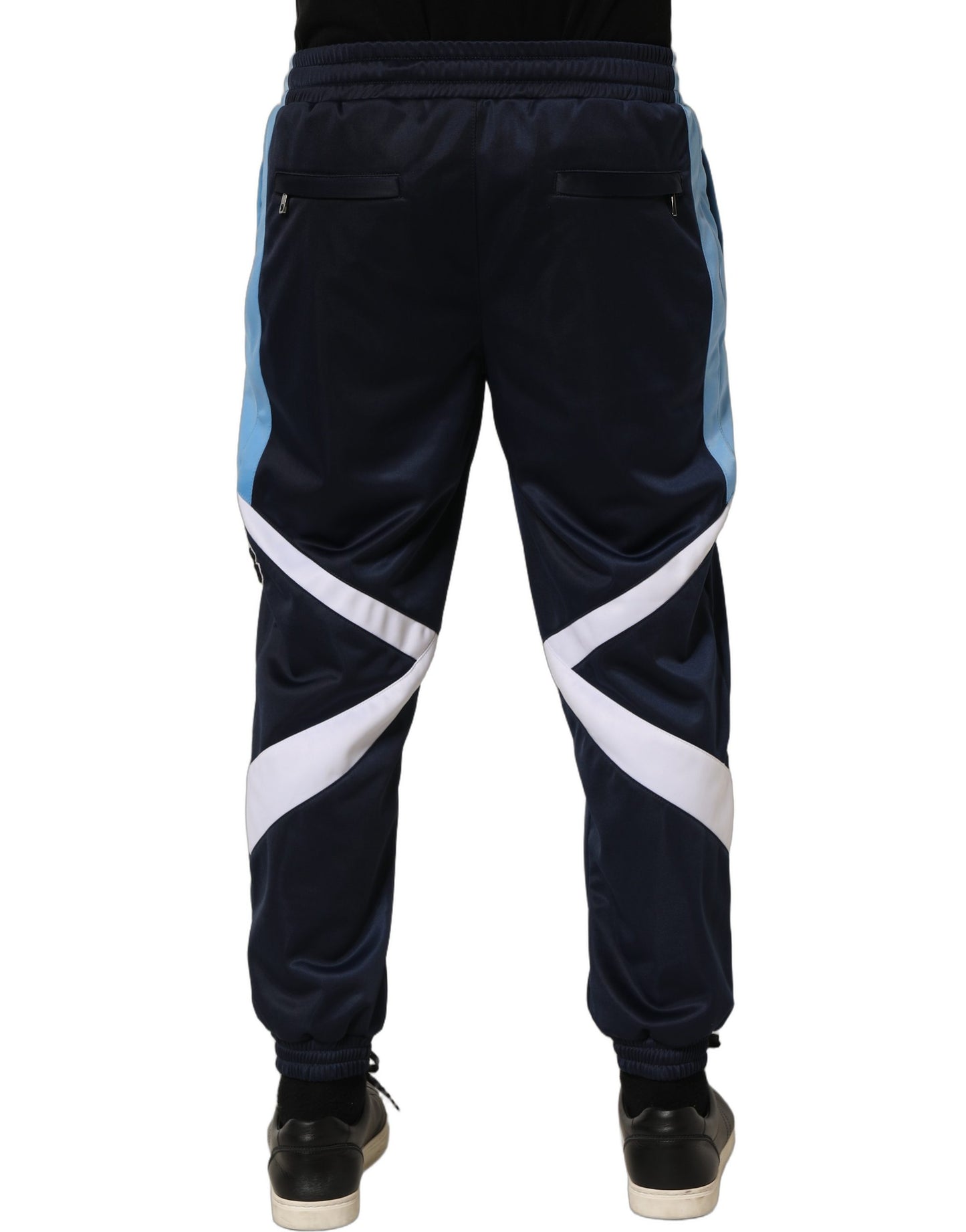 Dolce & Gabbana Blue White Drawstring Jogger Sweatpants Pants