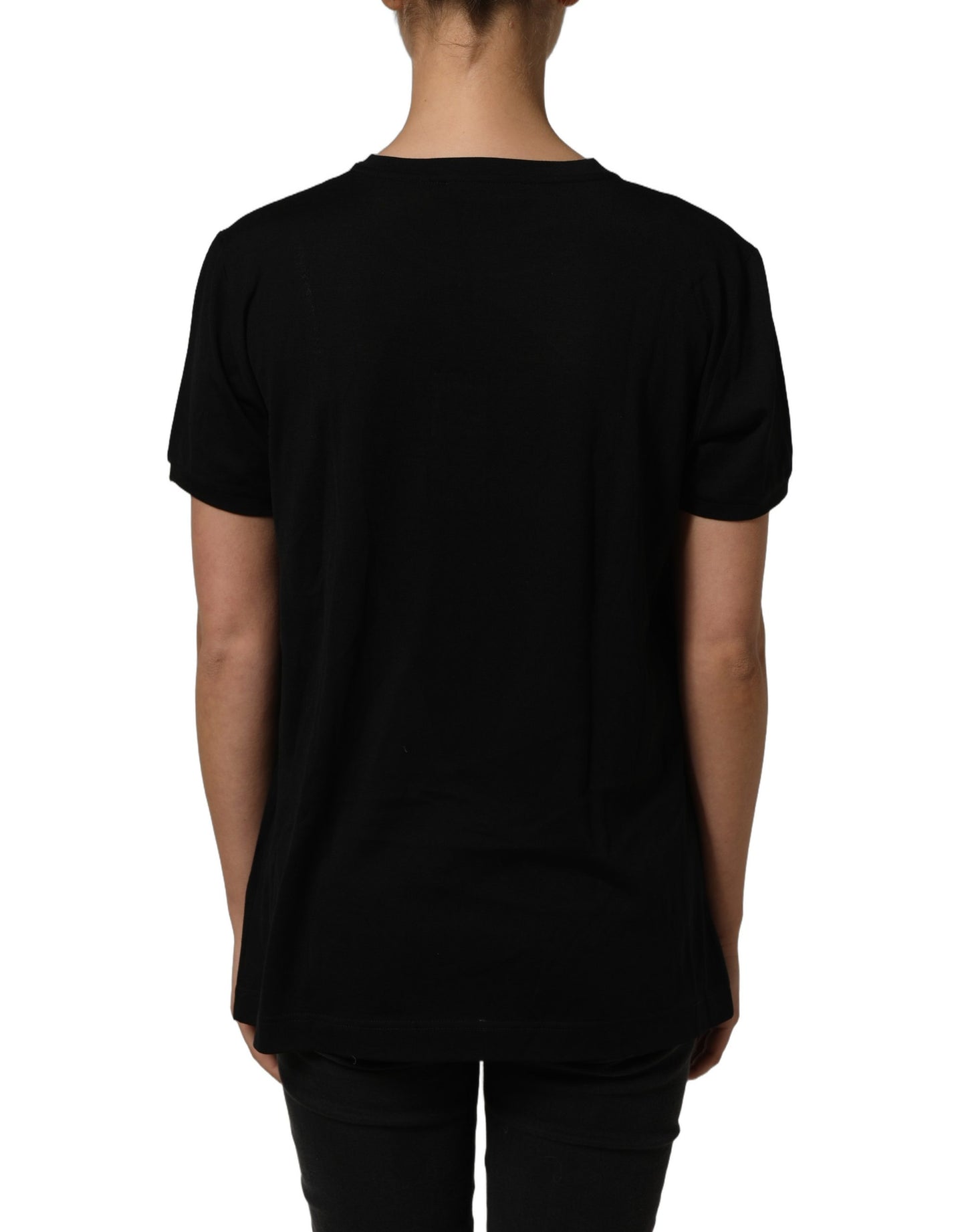 Dolce & Gabbana Black Wool Crew Neck Short Sleeves T-shirt