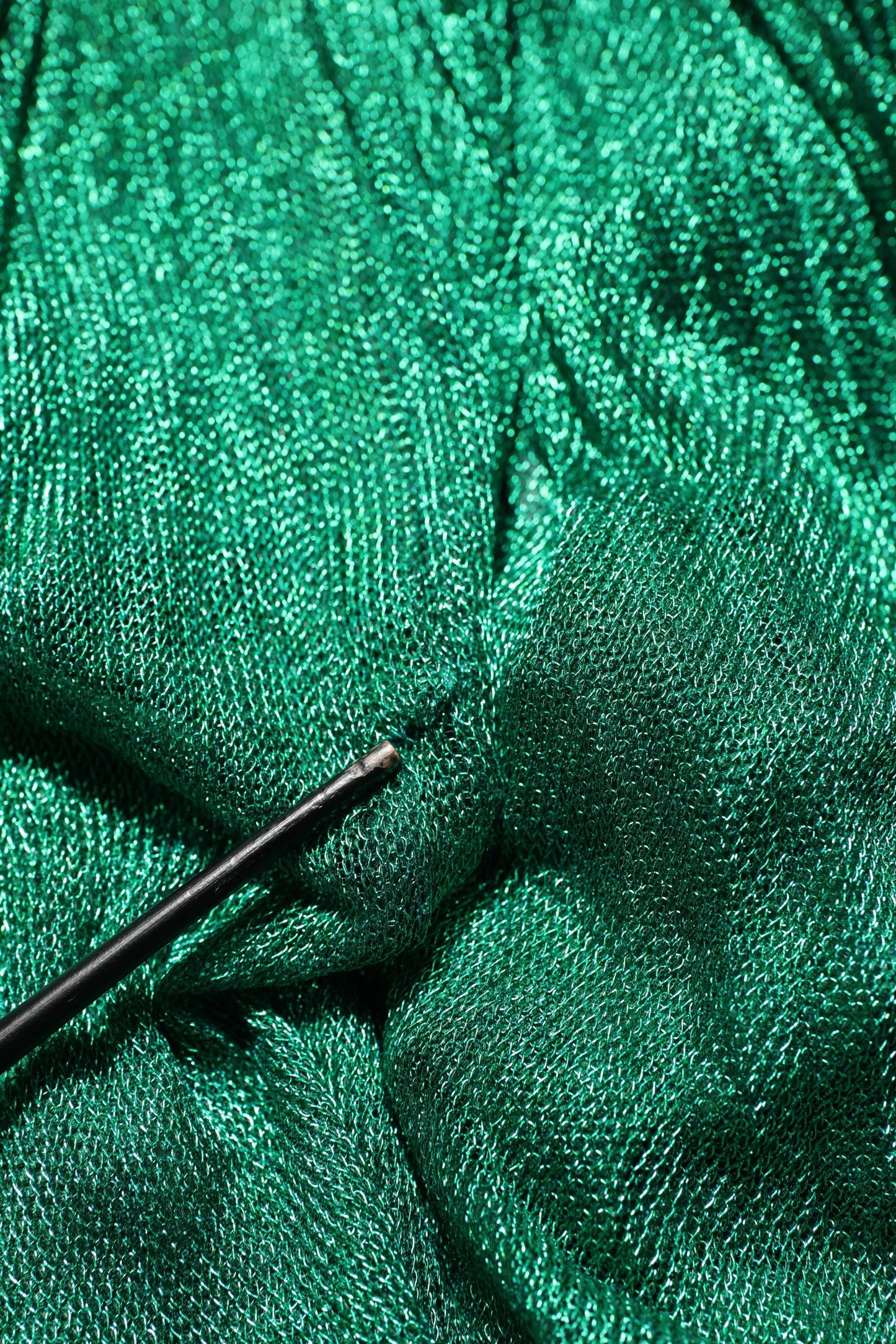 Dolce & Gabbana Metallic Green Sleeveless Plissé Gown Dress