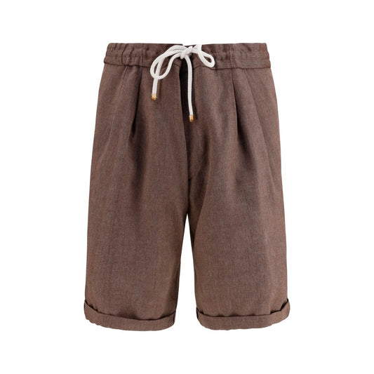 Brunello Cucinelli Brown Linen Bermuda Shorts