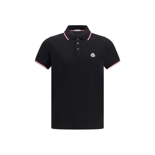 Moncler Black Cotton Polo Shirt