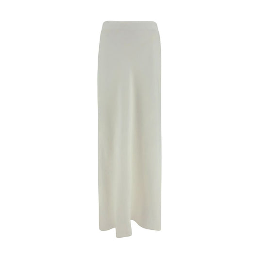 Brunello Cucinelli White Viscose Long Skirt