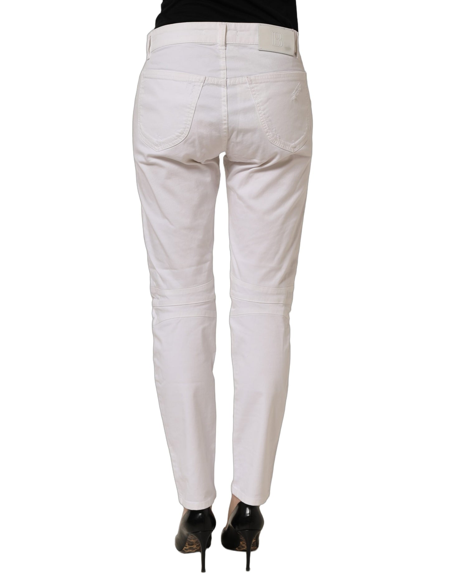 Pierre Balmain White Cotton Stretch Skinny Denim Trouser Jeans