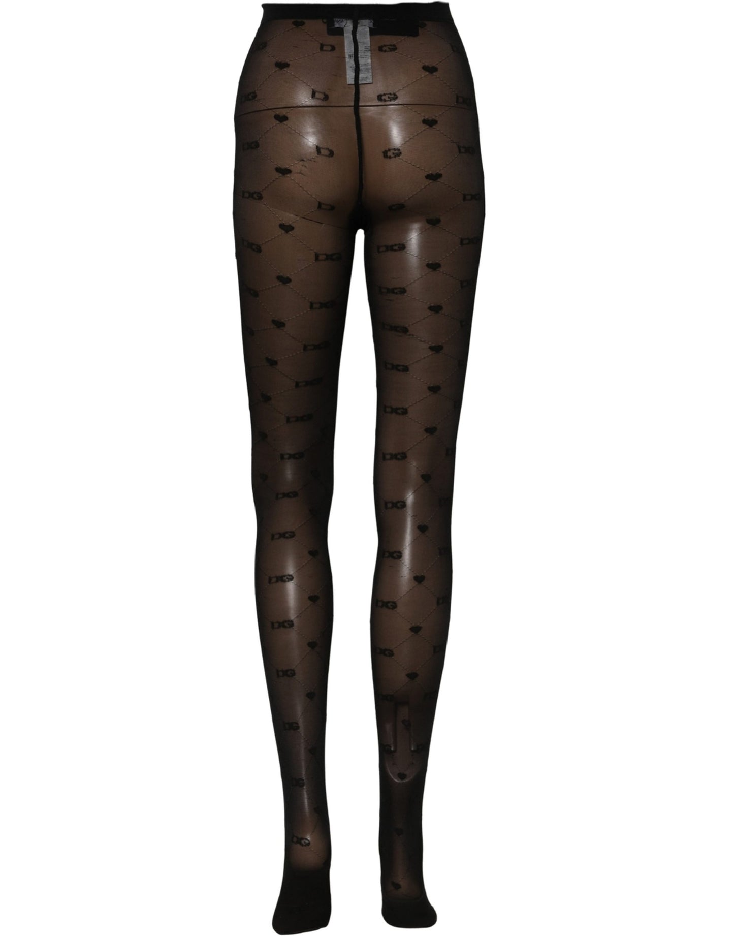 Dolce & Gabbana Black Nylon Logo Tights Stocking Pantyhose Socks