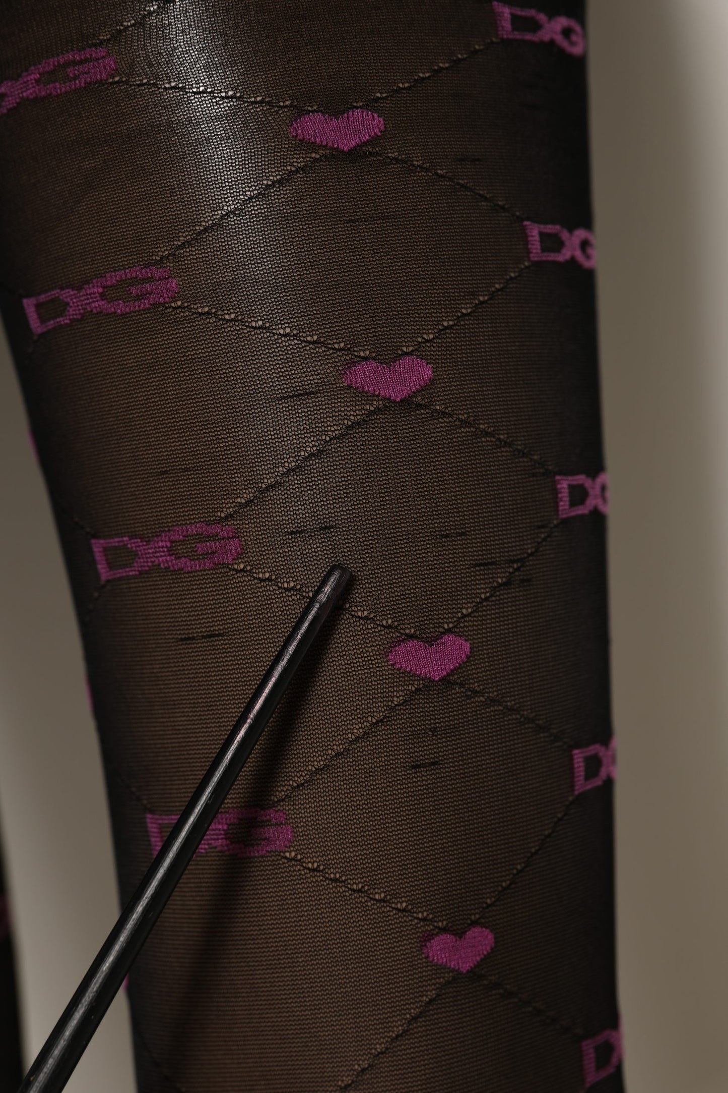 Dolce & Gabbana Black Nylon Hearts Tights Stocking Pantyhose Socks
